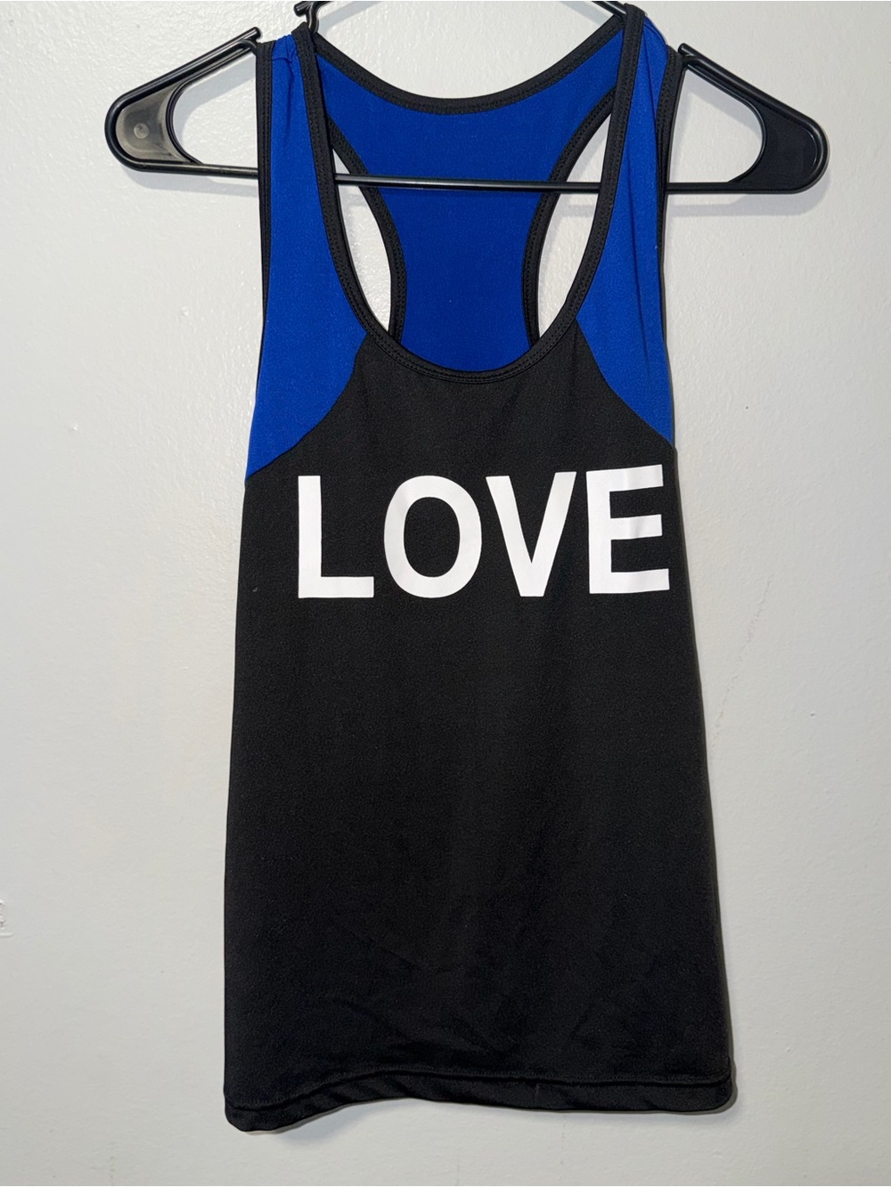 LOVE Racerback Tank Top - Black & Blue